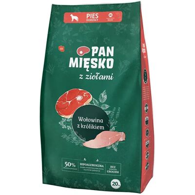 Comida para perros Miesko - Carne de res, Hierbas, Conejo - 20kg Comida para perros Miesko - Carne de res, Hierbas, Conejo - 20kg