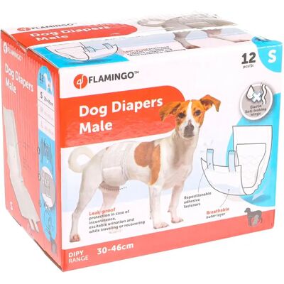 Pañal para perros Flamingo - Machos 12 uds Pañal para perros Flamingo - Machos 12 uds