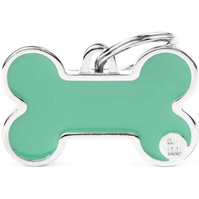 MyFamily - Osso Basic Handmade - Azul - L - Etiqueta de perro MyFamily - Osso Basic Handmade - Azul - L - Etiqueta de perro