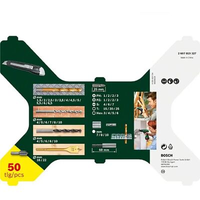 Bosch Juego De Brocas Y Puntas X-line 50ti One Size Bosch Juego De Brocas Y Puntas X-line 50ti One Size