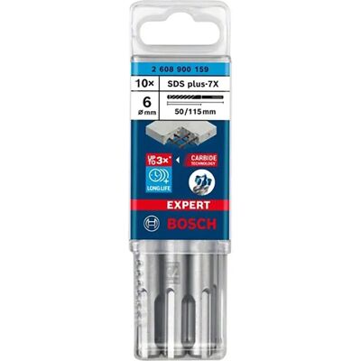 Bosch Broca Sds-plus Para Pared Expert 7x 6x50x115 Mm 10 Unidades Grey One Size Bosch Broca Sds-plus Para Pared Expert 7x 6x50x115 Mm 10 Unidades Grey One Size