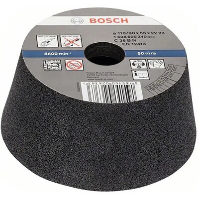 Bosch 1608600240 Rueda copa cónica - Accesorio para rectificar piedra/betón Bosch 1608600240 Rueda copa cónica - Accesorio para rectificar piedra/betón