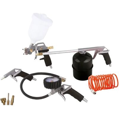 Abac Kit De Pistola De Aire Multifunción 08435 8 Piezas Black One Size Abac Kit De Pistola De Aire Multifunción 08435 8 Piezas Black One Size