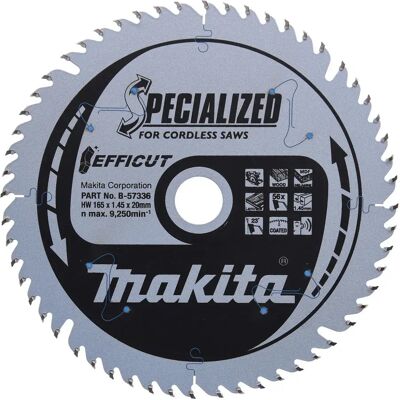 Makita B-57336 Hoja de sierra circular - 56 dientes, plateado, 165 x 20 mm Makita B-57336 Hoja de sierra circular - 56 dientes, plateado, 165 x 20 mm