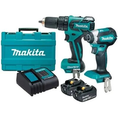 Makita Kit De Herramientas Eléctricas 18v 2x3.0ah Dlx2142s Blue / Black One Size Makita Kit De Herramientas Eléctricas 18v 2x3.0ah Dlx2142s Blue / Black One Size