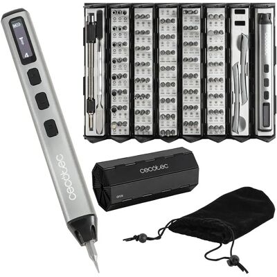 Cecotec Kit De Destornillador Eléctrico Precissiongyro 5000 Infinity Auto Silver / Black One Size Cecotec Kit De Destornillador Eléctrico Precissiongyro 5000 Infinity Auto Silver / Black One Size