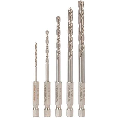 Workpro Juego De Brocas 5 Unidades Grey One Size Workpro Juego De Brocas 5 Unidades Grey One Size