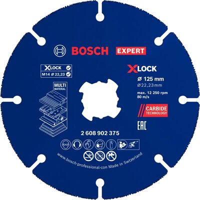Bosch Disco De Corte Multiherramienta Expert Multi Material 125 X 22.23 Mm X-lock 10 Unidades Blue One Size Bosch Disco De Corte Multiherramienta Expert Multi Material 125 X 22.23 Mm X-lock 10 Unidades Blue One Size