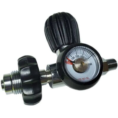 Metalsub Conector Din 200/300 1/4´´ Bsp With Purge And Gauge Black / Steel One Size Metalsub Conector Din 200/300 1/4´´ Bsp With Purge And Gauge Black / Steel One Size