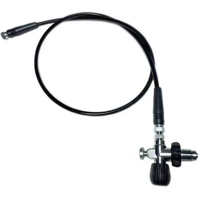 Metalsub Compresor Manguera Con Válvula Din 200/300 Hembra Bsp De 1/4´´ Black / Steel 300 cm Metalsub Compresor Manguera Con Válvula Din 200/300 Hembra Bsp De 1/4´´ Black / Steel 300 cm