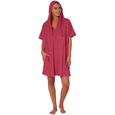 Ocean & Earth Poncho V Neck Hooded Mauve S-M Ocean & Earth Poncho V Neck Hooded Mauve S-M