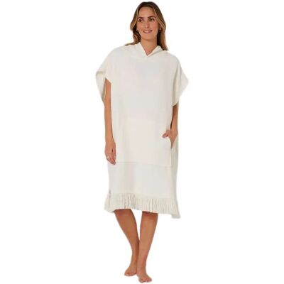 Ocean & Earth Poncho Waffle Hooded Off White One Size Ocean & Earth Poncho Waffle Hooded Off White One Size
