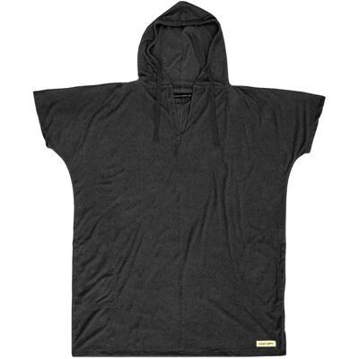Ocean & Earth Poncho V Neck Hooded Dull Black S-M Ocean & Earth Poncho V Neck Hooded Dull Black S-M