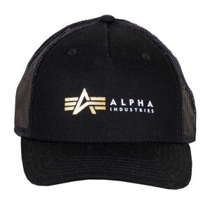 Alpha Foil Print Trucker Cap Negro  Hombre