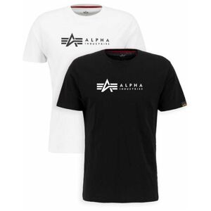 Alpha Label Short Sleeve T-shirt 2 Units Blanco,Negro XS Hombre