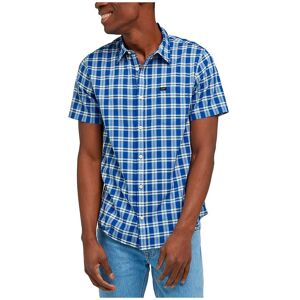 Button Down Short Sleeve Shirt Azul S Hombre