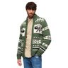 Superdry Chunky Knit Patterened Full Zip Sweater Verde M Hombre