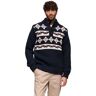 Superdry Chunky Knit Patterned Henley Sweater Multicolor XL Hombre