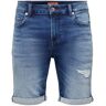 Only Ply Dark Des Jog 5150 Denim Shorts Azul L Hombre