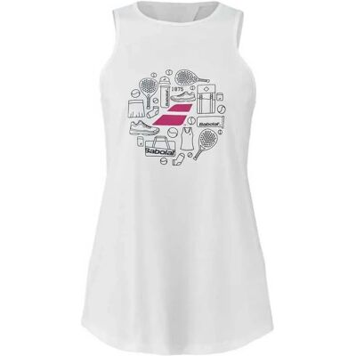 Babolat Camiseta Sin Mangas Padel Cotton White / White S Babolat Camiseta Sin Mangas Padel Cotton White / White S