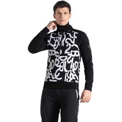 Dare2b Camiseta De Manga Larga Con Media Cremallera Speed Black / White Jacquard L Dare2b Camiseta De Manga Larga Con Media Cremallera Speed Black / White Jacquard L