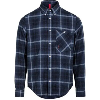 Studio Camisa De Manga Larga Button Down Flannel Check Sky Captain M Studio Camisa De Manga Larga Button Down Flannel Check Sky Captain M