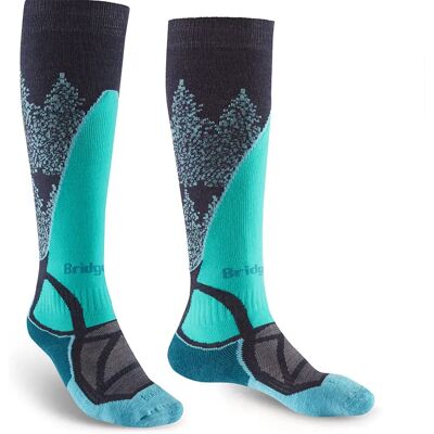 Bridgedale Calcetines Largos Midweight Dark Denim / Aqua EU 35-37 Bridgedale Calcetines Largos Midweight Dark Denim / Aqua EU 35-37