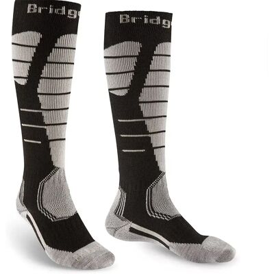Bridgedale Calcetines Largos Easy On Black / Grey EU 36-39 Bridgedale Calcetines Largos Easy On Black / Grey EU 36-39