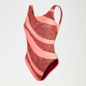 Speedo Allover Deep U-back Mastectomy Pocketing Swimsuit Rojo,Rosa UK 38 Mujer