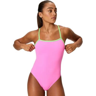 Speedo Traje De Baño Female Solid Tri Back Neon Flamingo UK 26 Speedo Traje De Baño Female Solid Tri Back Neon Flamingo UK 26