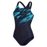 Speedo Hyperboom Placement Muscleback Swimsuit Azul UK 32 Mujer