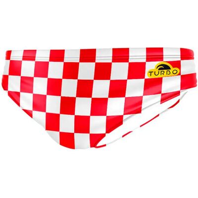 Turbo Bañador Slip Squares Wp White / Red 5XL Turbo Bañador Slip Squares Wp White / Red 5XL