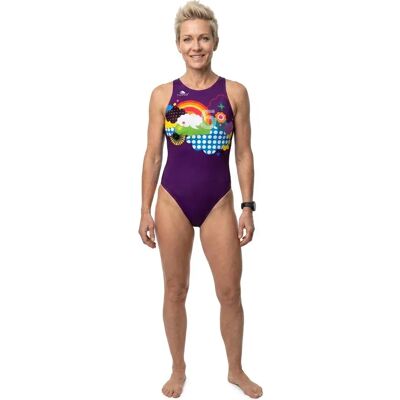 Turbo Traje De Baño Rainbow Purple 4XL Turbo Traje De Baño Rainbow Purple 4XL