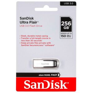 SanDisk Cruzer Ultra Flair 256gb Usb 3.0 Pendrive Plateado