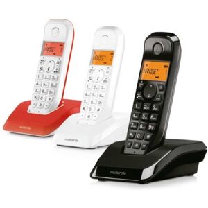 Motorola S1203 3 Units Wireless Landline Phone Blanco,Negro