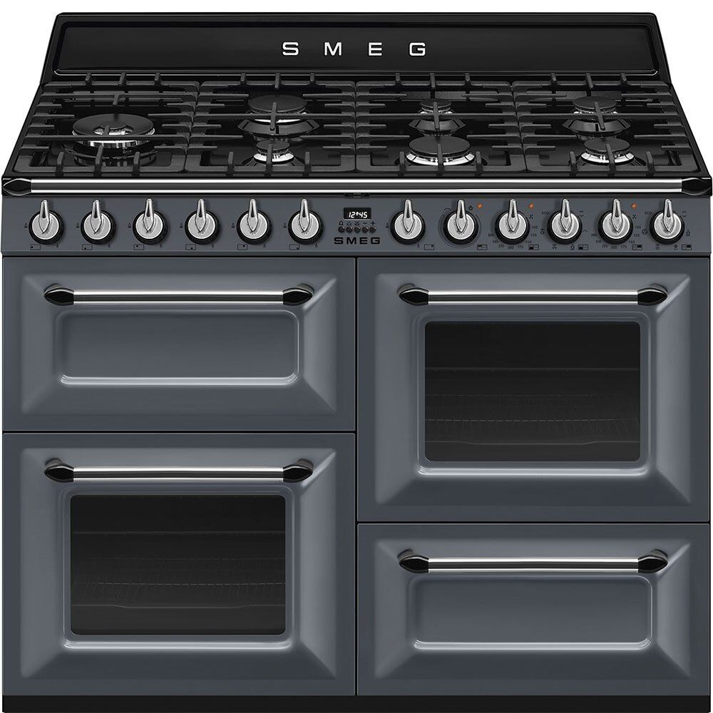 SMEG Victoria Tr4110gr 110cm Natural Gas Kitchen Stove 7 Burner With 4 Ovens Plateado