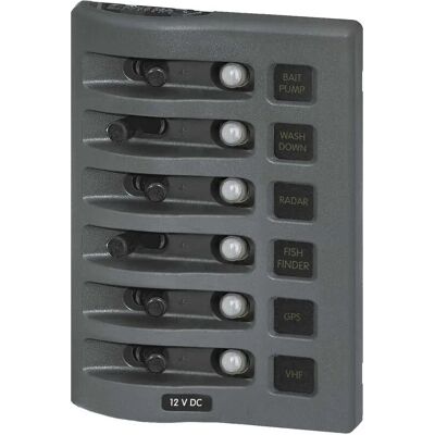 Blue Sea Systems Interruptor Automático De Circuito De Panel De Cubierta Meteorológica De 6 Posiciones Grey One Size Blue Sea Systems Interruptor Automático De Circuito De Panel De Cubierta Meteorológica De 6 Posiciones Grey One Size