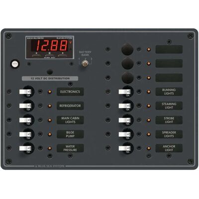 Blue Sea Systems Panel De Cc De 13 Posiciones Con Multímetro Black One Size Blue Sea Systems Panel De Cc De 13 Posiciones Con Multímetro Black One Size