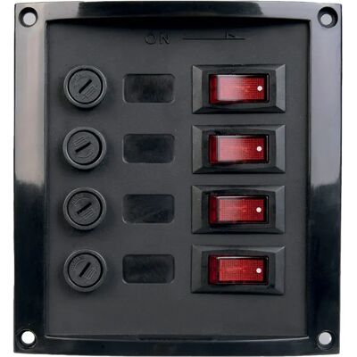Talamex Panel De Interruptores 4 Fusibles Negro Black One Size Talamex Panel De Interruptores 4 Fusibles Negro Black One Size