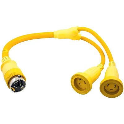 Hubbell Adaptador Y Hembra A Macho 125/ 30a 50a 125v 250v Yellow One Size Hubbell Adaptador Y Hembra A Macho 125/ 30a 50a 125v 250v Yellow One Size