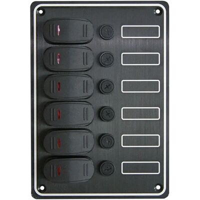 A.a.a. 3939336 Panel Eléctrico De 6 Interruptores Black 133 x 190 mm A.a.a. 3939336 Panel Eléctrico De 6 Interruptores Black 133 x 190 mm
