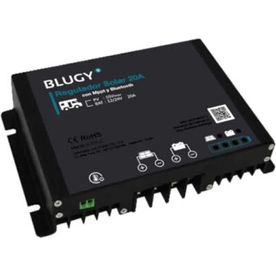 Blugy Regulador Solar Mppt Bluetooth 12/20a 24v Black 164 x 107 x 32 mm Blugy Regulador Solar Mppt Bluetooth 12/20a 24v Black 164 x 107 x 32 mm