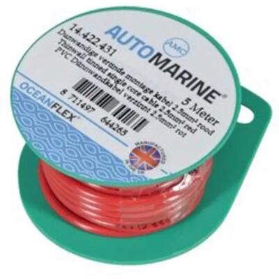 Talamex Cable Unipolar De Cobre Estañado 5 M Red 2.5 mm2 Talamex Cable Unipolar De Cobre Estañado 5 M Red 2.5 mm2