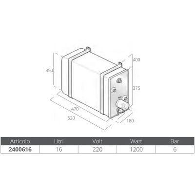 Quick Italy Caldera Con Intercambiador Acero Inoxidable 16l 220v 1200w White 520 x 350 x 180 mm Quick Italy Caldera Con Intercambiador Acero Inoxidable 16l 220v 1200w White 520 x 350 x 180 mm