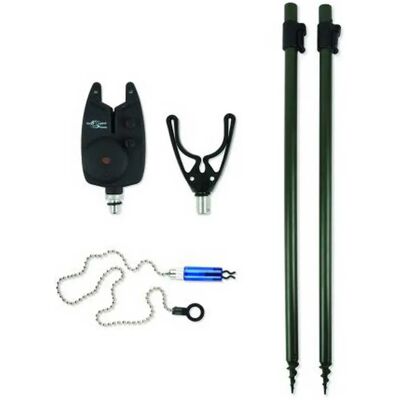 Set de alarma Carp Spirit - LED azul, Bastones de aluminio, Resistente al clima Set de alarma Carp Spirit - LED azul, Bastones de aluminio, Resistente al clima