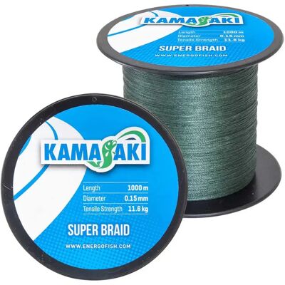 Kamasaki Línea Trenzada Super 1000 M Green 0.150 mm Kamasaki Línea Trenzada Super 1000 M Green 0.150 mm