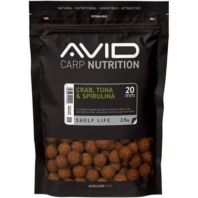 Avid Carp Boilie Spirulina Atún Cangrejo 2.5kg 15 mm Avid Carp Boilie Spirulina Atún Cangrejo 2.5kg 15 mm
