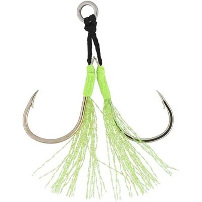 Sunset Assist Hook Iseama Double 2 Unidades Green 1 Sunset Assist Hook Iseama Double 2 Unidades Green 1