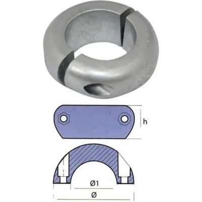Tecnoseal Ánodo De Cuello Plano Grey 40 mm Tecnoseal Ánodo De Cuello Plano Grey 40 mm