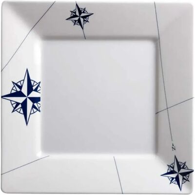 Marine Business Plato Cuadrado Plano Northwind 6 Unidades White / Blue One Size Marine Business Plato Cuadrado Plano Northwind 6 Unidades White / Blue One Size